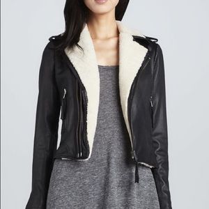 Joie Ailey Leather and Shearling Jacket